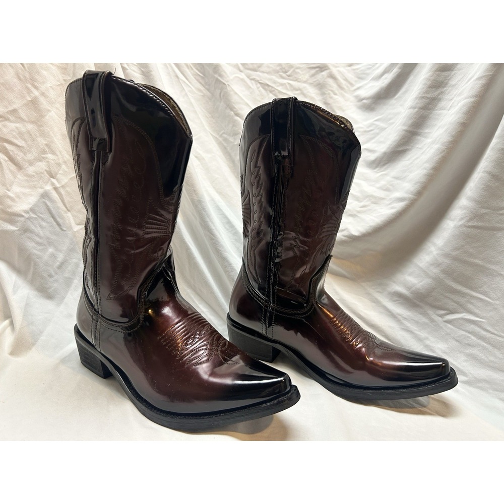 Black Cherry Wine Western Cowboy Boots Mens 7 Womens 8.5 US